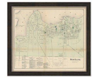 RED BANK, New Jersey 1873 Map - Replica or Genuine ORIGINAL