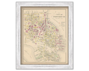 PORTSMOUTH, New Hampshire 1892 Map