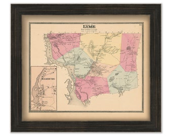 LYME, Connecticut, 1868 Map