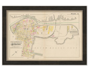 SOUTH BOSTON, Massachusetts 1882 Map - Replica or Genuine ORIGINAL - Seaport District, Fort Point Channel