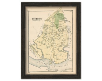 Town of EVERETT, Massachusetts 1875 Map