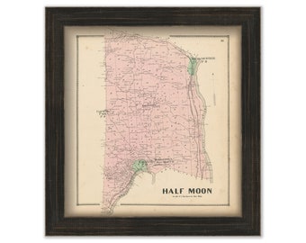 HALF MOON, New York 1866 Map, Replica or Genuine ORIGINAL