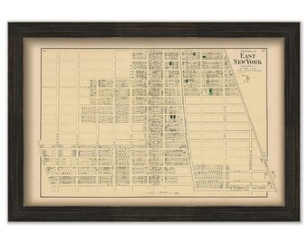East New York City, New York 1873 Map, Replica and GENUINE ORIGINAL