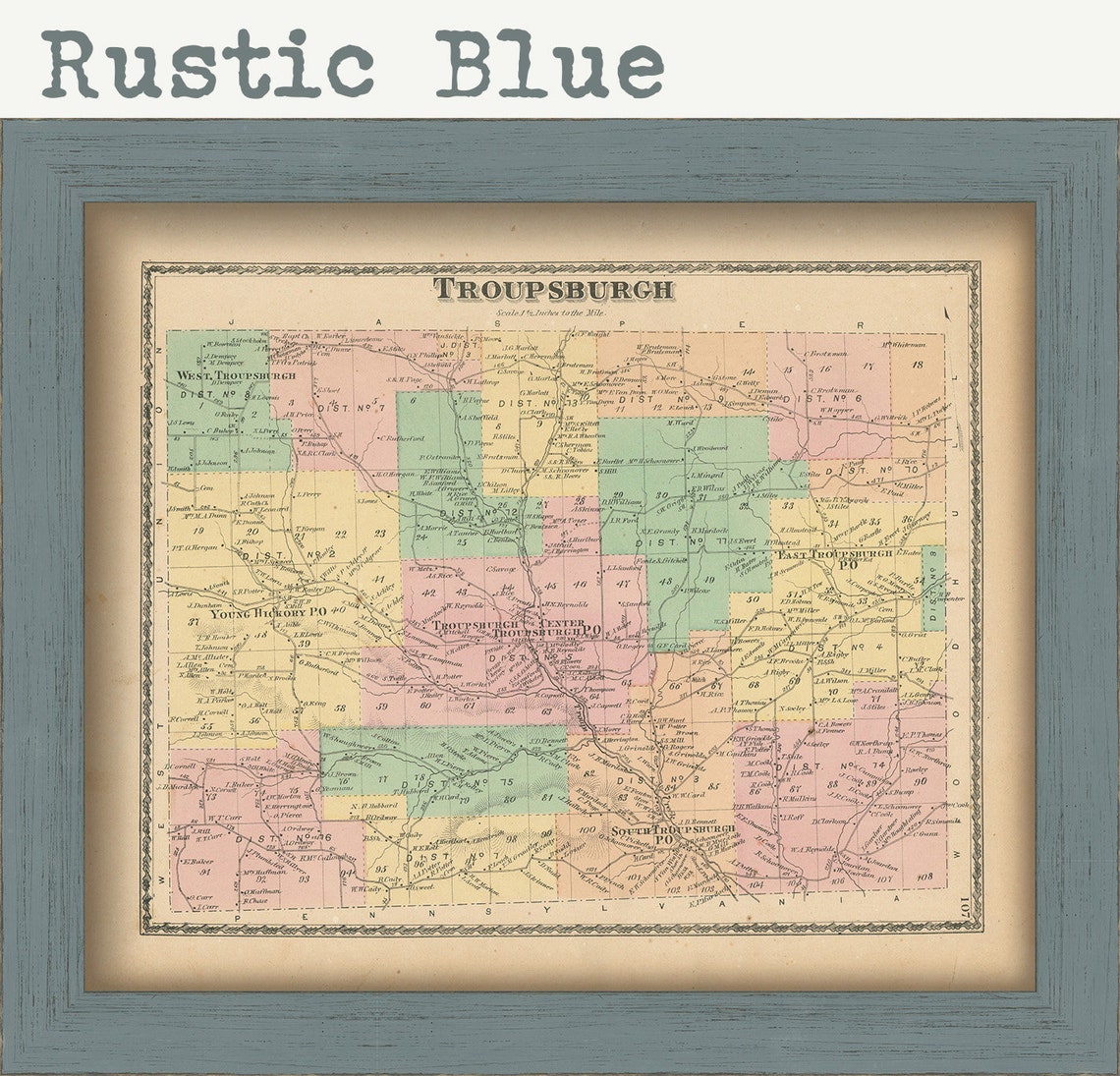 TROUPSBURG New York 1873 Map Replica or Genuine ORIGINAL Etsy