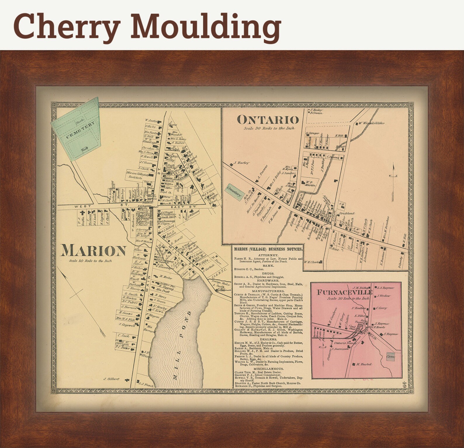 Village of MARION New York 1874 Map Replica and GENUINE Etsy