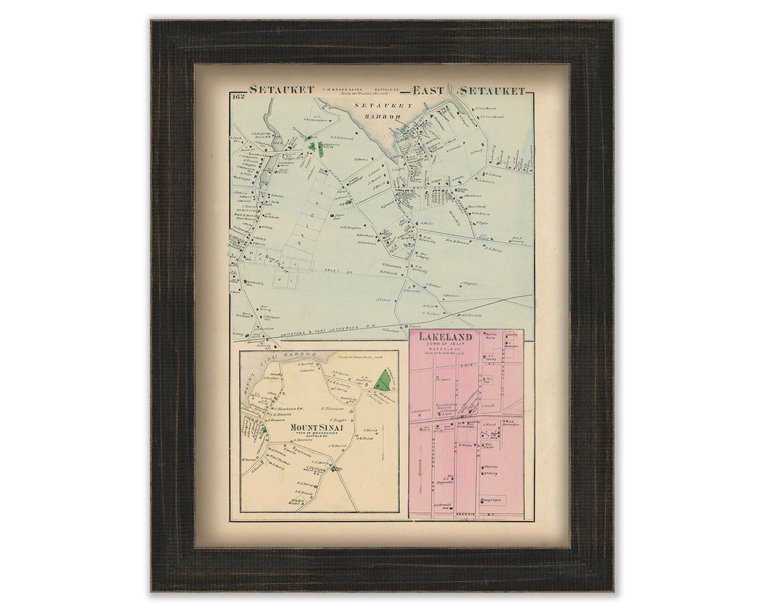 Setauket and East Setauket Villages, Brookhaven, New York 1873 Map