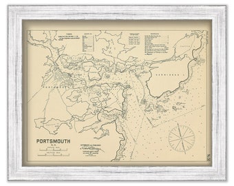 Portsmouth Harbor, New Hampshire  - Nautical Chart by George W. Eldridge 1909