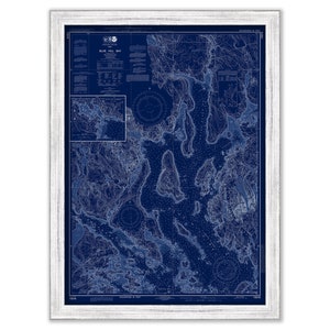 MOUNT DESERT ISLAND and Blue Hill Bay, Maine 2014 Nautical Chart Blueprint