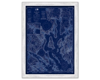 MOUNT DESERT ISLAND and Blue Hill Bay, Maine 2014 Nautical Chart Blueprint