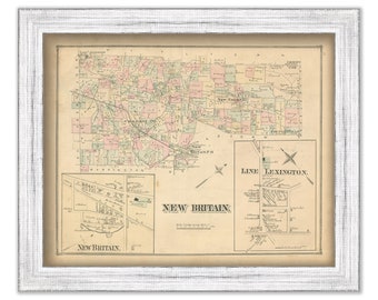 NEW BRITAIN, Pennsylvania  - 1876 Map