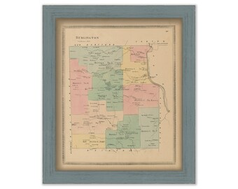 BURLINGTON, Connecticut, 1869 Map, Replica or GENUINE ORIGINAL