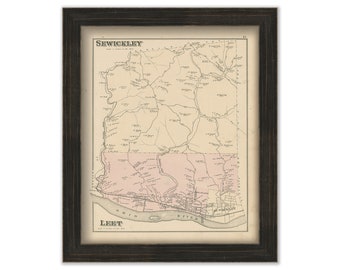 SEWICKLEY and LEET, Pennsylvania 1876 Map - Replica or Genuine ORIGINAL