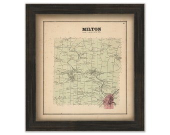 MILTON, New York 1866 Map, Replica or Genuine ORIGINAL