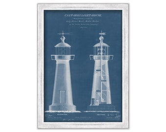 LONG ISLAND HEAD Lighthouse, Boston, Massachusetts  - Blueprint Drawing and Plan 1844