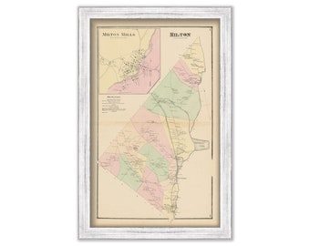 Town of MILTON, New Hampshire 1871 Map, Replica or GENUINE ORIGINAL