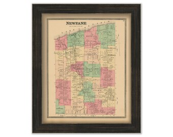 NEWFANE, New York 1875 Map, Replica or Genuine Original