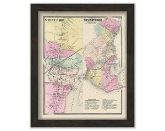 STRATFORD, Connecticut Map 1867