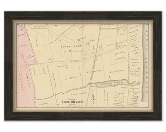 LONG BRANCH, Cedar and Ocean Ave, New Jersey 1873 Map - Replica or Genuine ORIGINAL