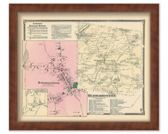 Town of HUBBARDSTON, Massachusetts 1870 Maps