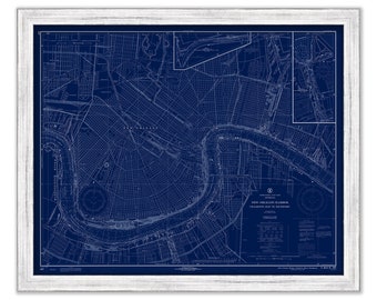 NEW ORLEANS, Louisiana  - 1970 Blueprint Nautical Chart