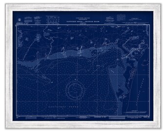 Harbors of CHATHAM, HARWICHPORT and DENNISPORT, Massachusetts - Nautical Chart Blueprint 1972
