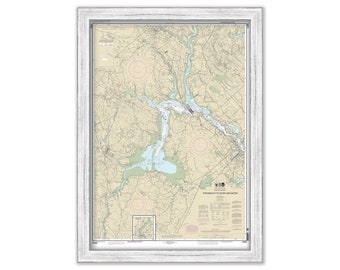 PORTSMOUTH to DOVER and EXETER, New Hampshire - Nautical Chart 2013