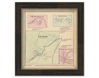 GRANGERVILLE and CHARLTON, New York 1866 Map, Replica or Genuine ORIGINAL