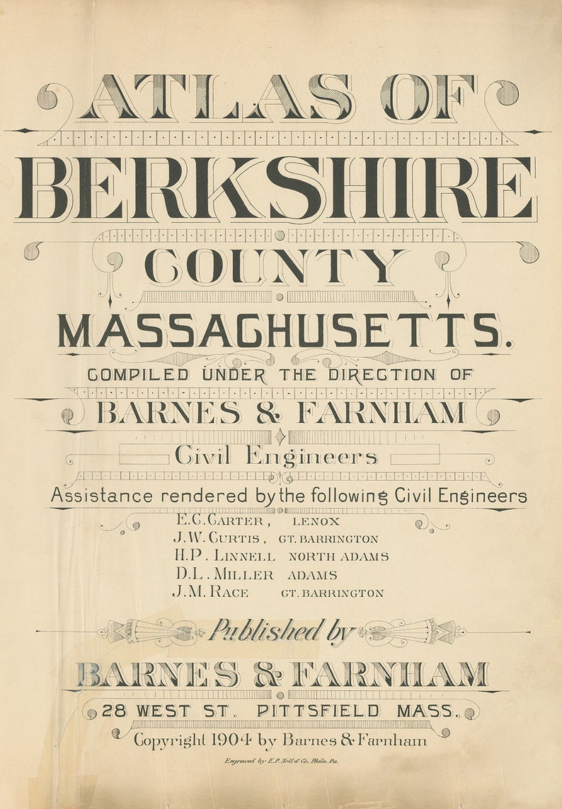 BECKET Massachusetts 1904 Map Replica or Genuine ORIGINAL Etsy