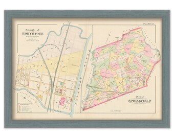 SPRINGFIELD and the Borough of EDDYSTONE, Pennsylvania - 1892 Map