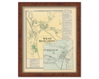 Village of WEST BOYLSTON, Massachusetts 1870 Map
