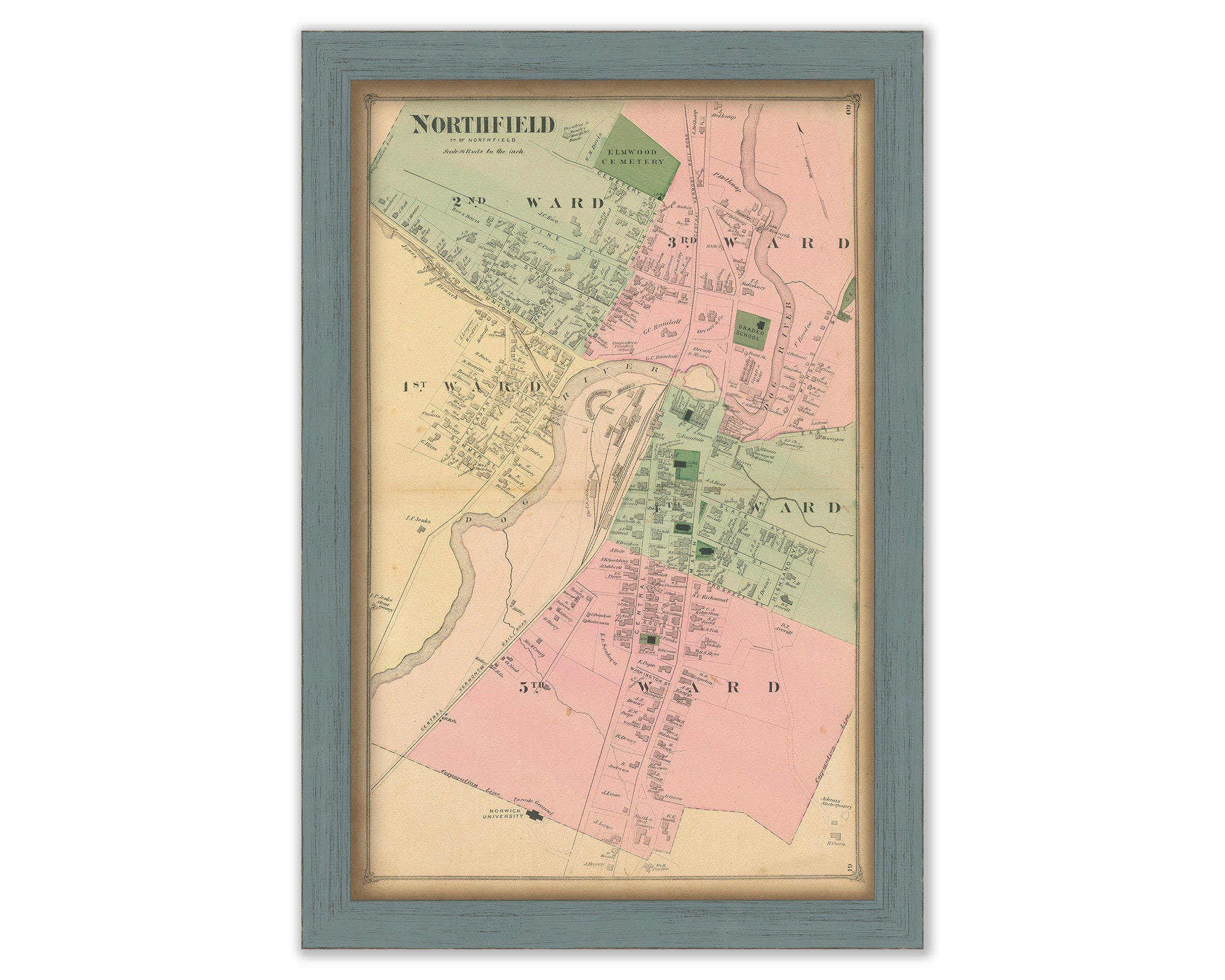 Northfield Vermont 1873 Map