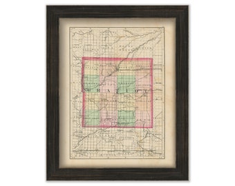 GRATIOT COUNTY, Michigan 1873 Map - Replica or Genuine Original