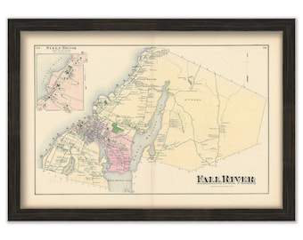 FALL RIVER, Massachusetts 1871 Map - Replica or Genuine ORIGINAL