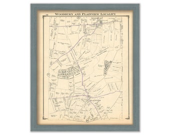 Woodbury and Plainview Locality, Nassau County Long Island, Antique Map Reproduction - Plate 18