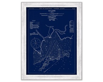 Guilford, Connecticut - Blue Print - Nautical Chart by George W. Eldridge 1901