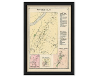 Village of NORTHFIELD, Massachusetts 1871 Map