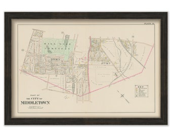 MIDDLETOWN, New York 1903 Map - Replica or Genuine Original