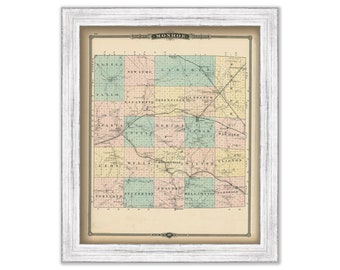 MONROE COUNTY, Wisconsin 1878 Map, Replica or Genuine Original