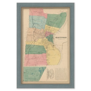 HARTFORD, Connecticut, 1869 Map, Replica or GENUINE ORIGINAL