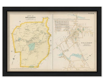 Town and Village of SHARON, Massachusetts 1888 Map