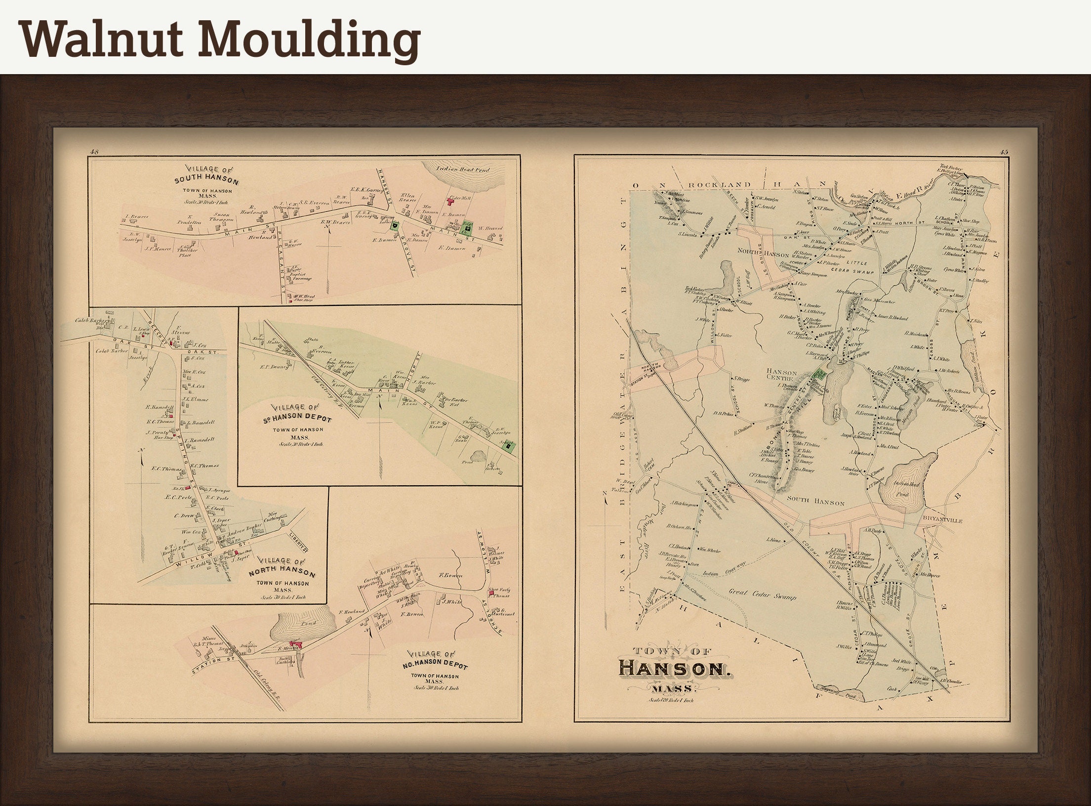 Map of Hanson, MA, Massachusetts