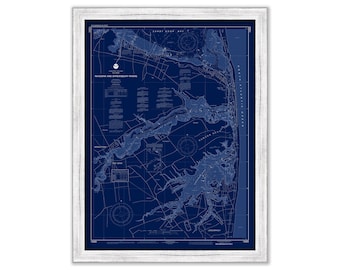 NAVESINK and SHREWSBURY RIVERS, New Jersey 2017 Nautical Chart Blueprint