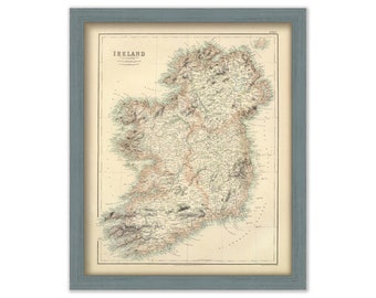 IRELAND MAP  - Published in 1872 by A. Fullarton and Company