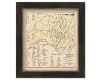 WATERFORD, New York 1866 Map, Replica or Genuine ORIGINAL
