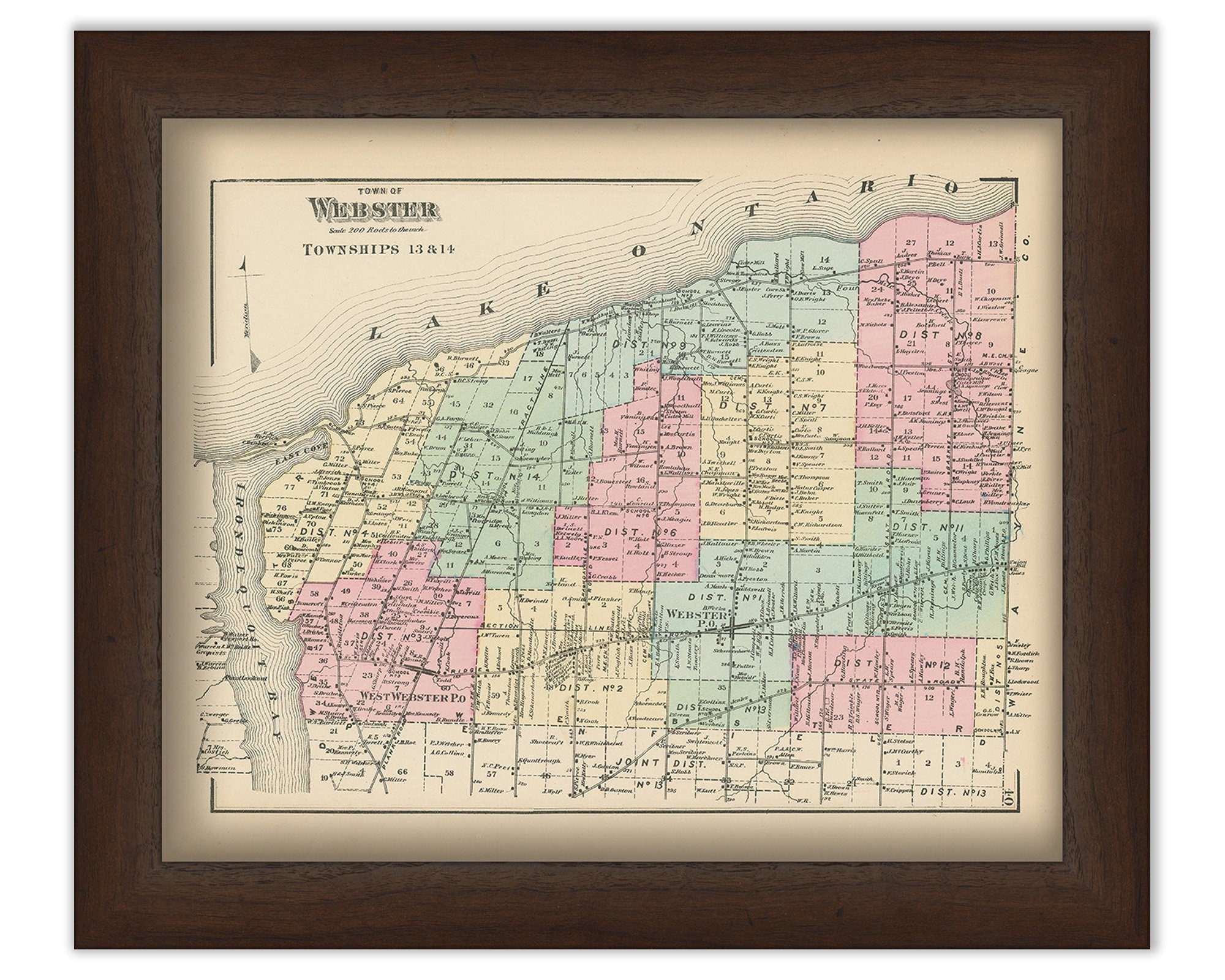 Town of WEBSTER, New York 1872 Map