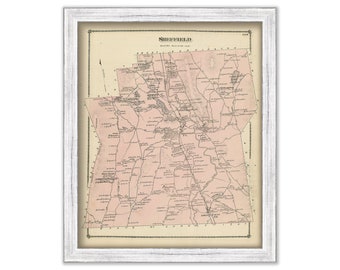 SHEFFIELD, Massachusetts 1871 Map - Replica or Genuine ORIGINAL