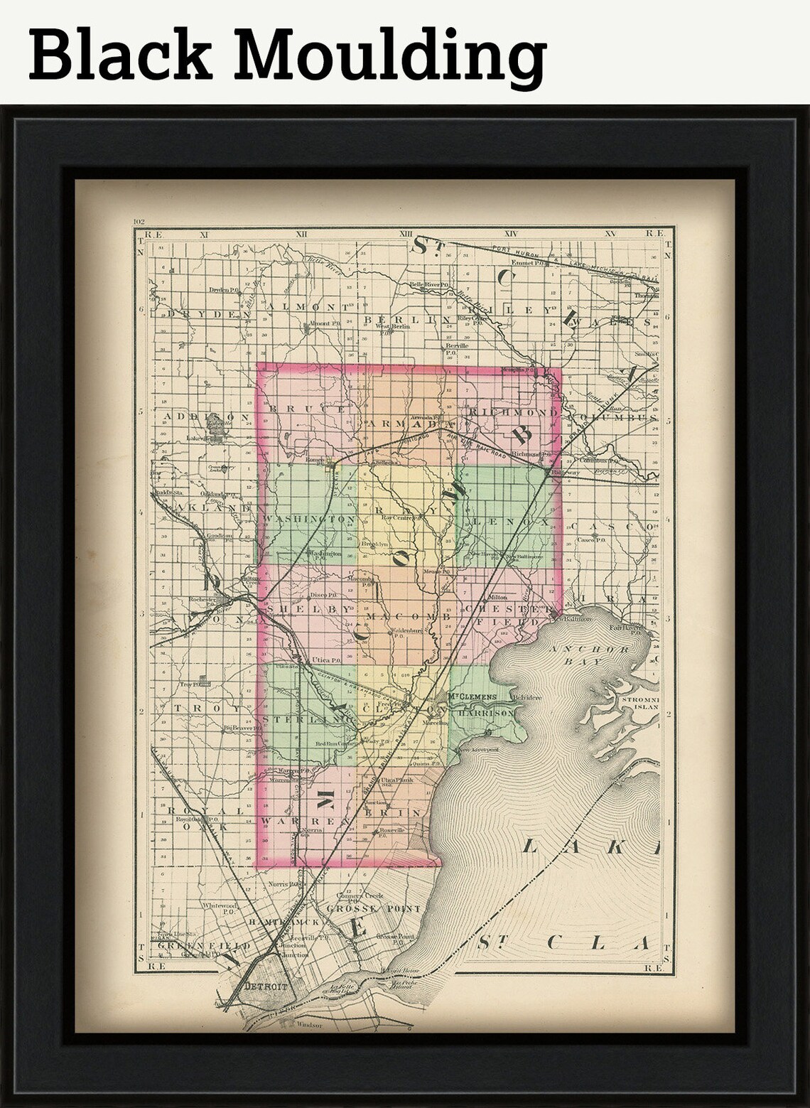 COUNTY Michigan 1873 Map Replica or Genuine Original Etsy