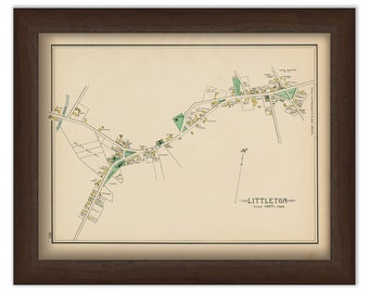 LITTLETON, Massachusetts 1889 Map - Replica or Genuine ORIGINAL
