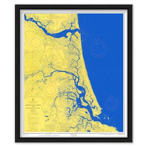 Newburyport Harbor and Plum Island Sound - The U. S. Coast and Geodetic Survey - Yellow on Blue Edition