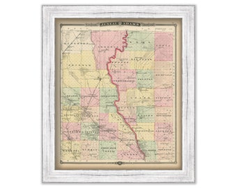 JUNEAU and ADAMS COUNTIES, Wisconsin 1878 Map, Replica or Genuine Original